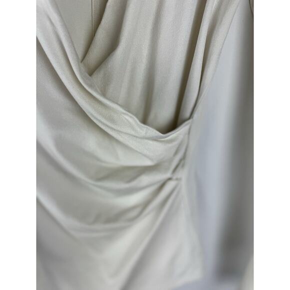 Ann Taylor Crossover V-neck Ruching Long Sleeves Blouse, Ivory Sz: XS, 57-18 - Picture 16 of 16